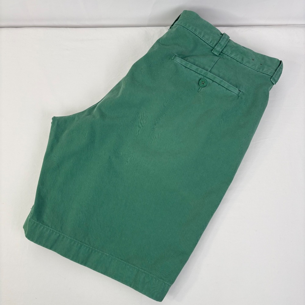 J.Crew Men's Stanton Shorts Green 100% Cotton Chino Casual Summer Shorts Size 38